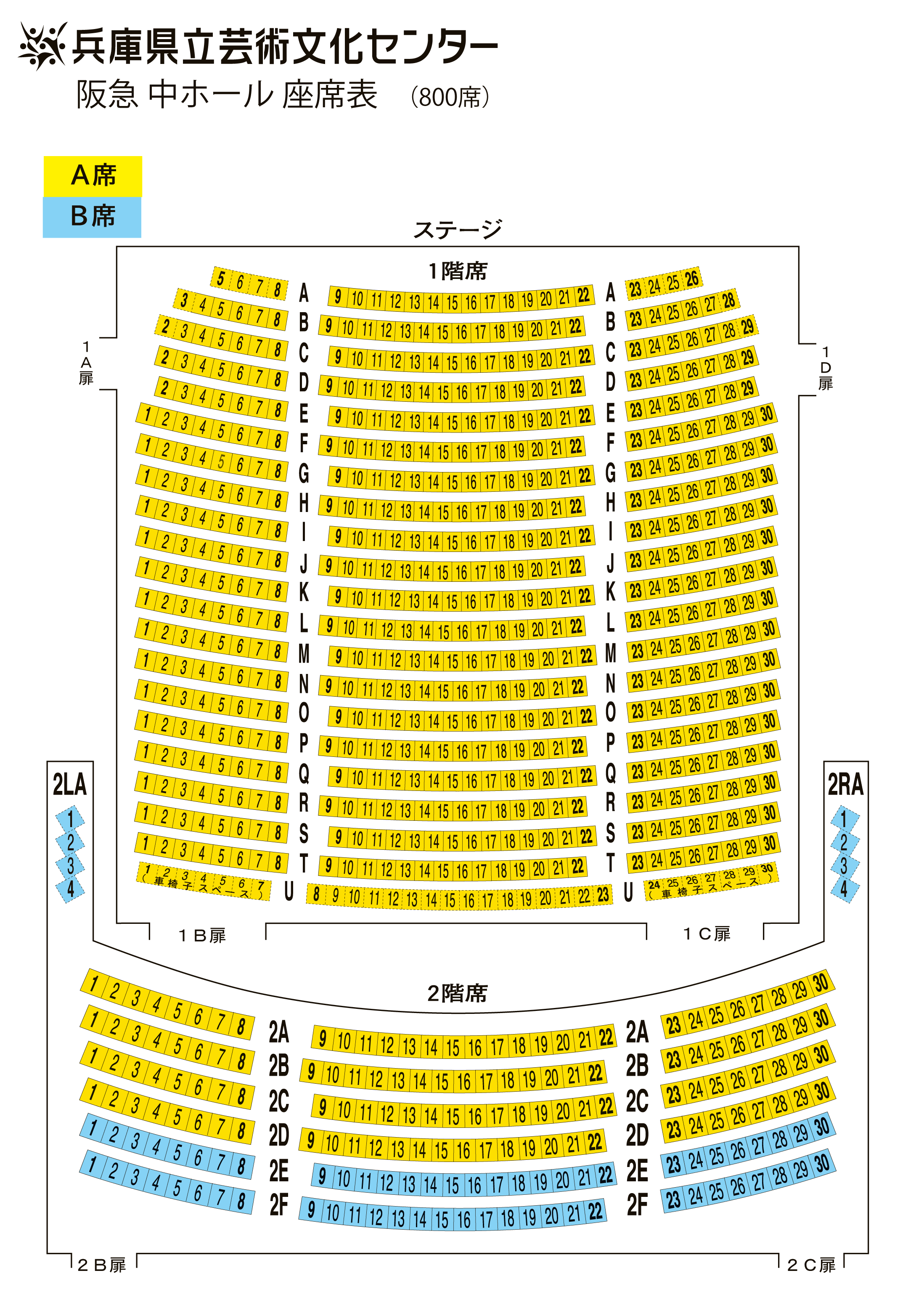 阪急中ホール座席表