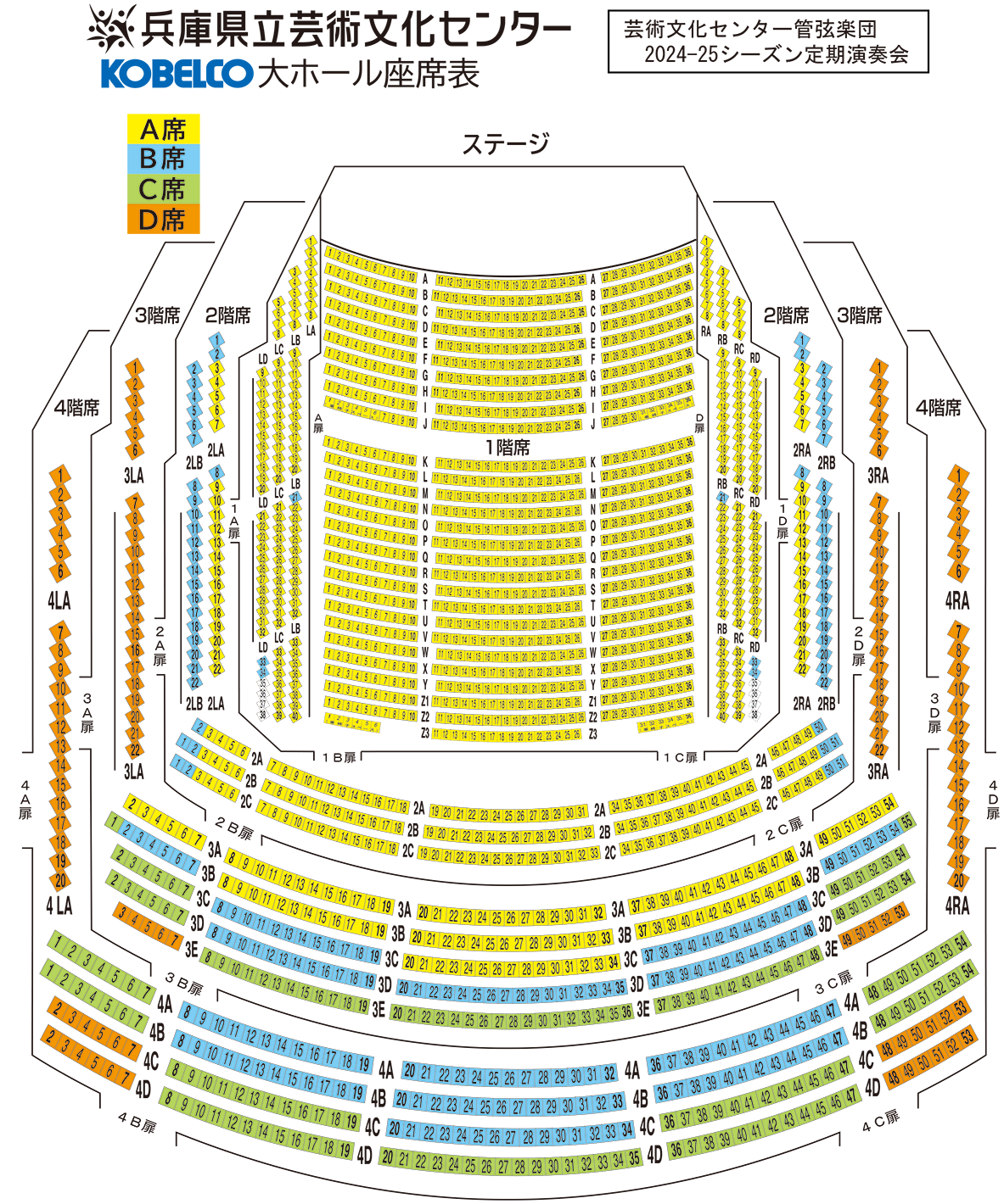 KOBELCO大ホール座席表