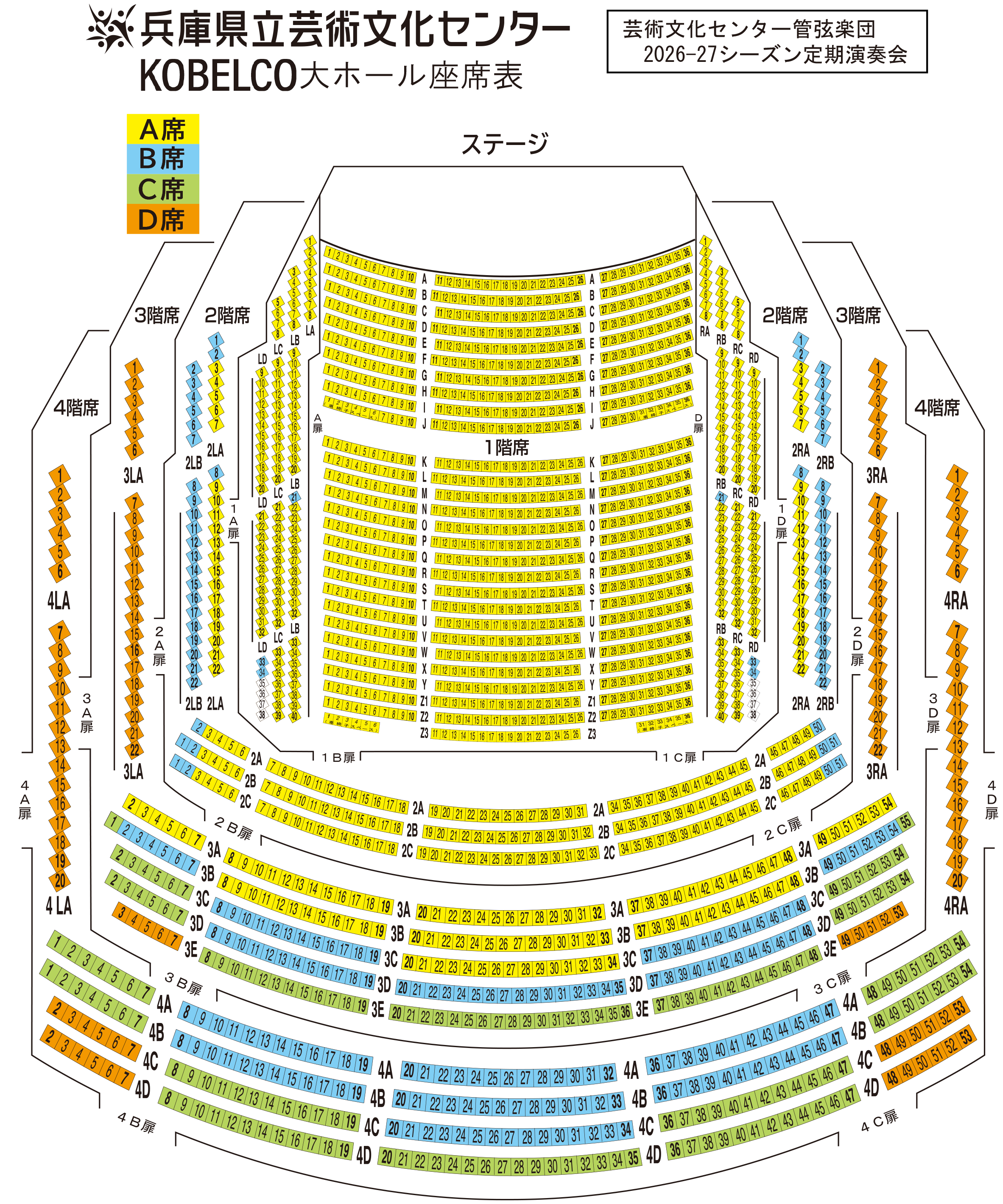 KOBELCO大ホール座席表