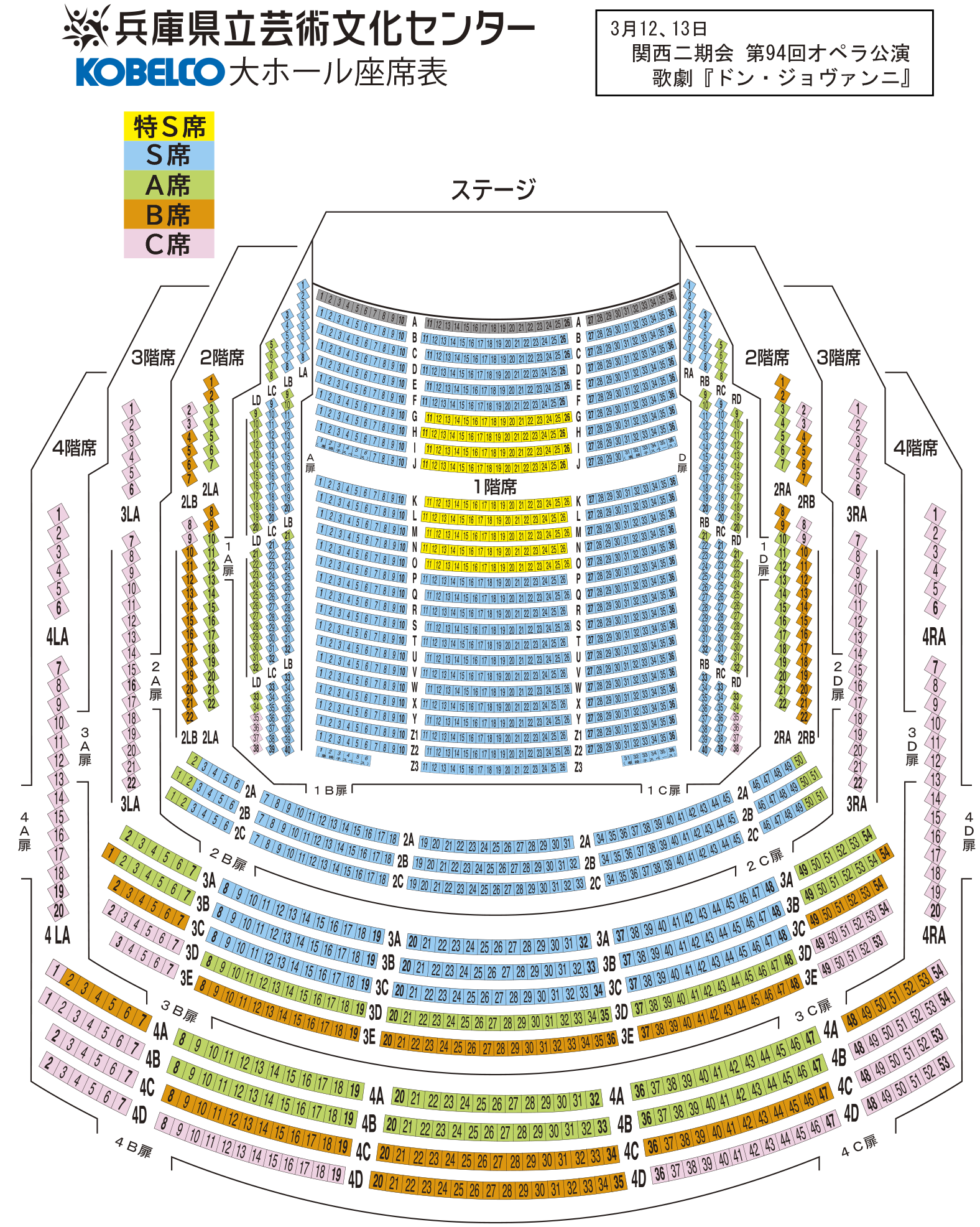 KOBELCO大ホール座席表