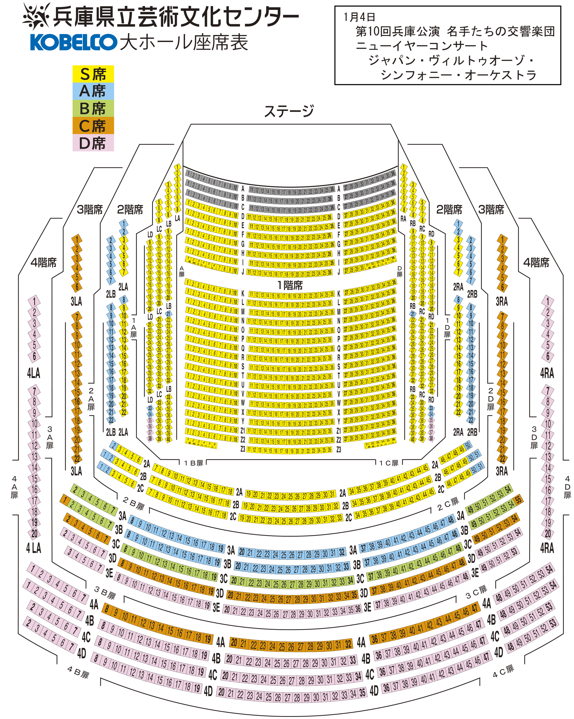 KOBELCO大ホール座席表
