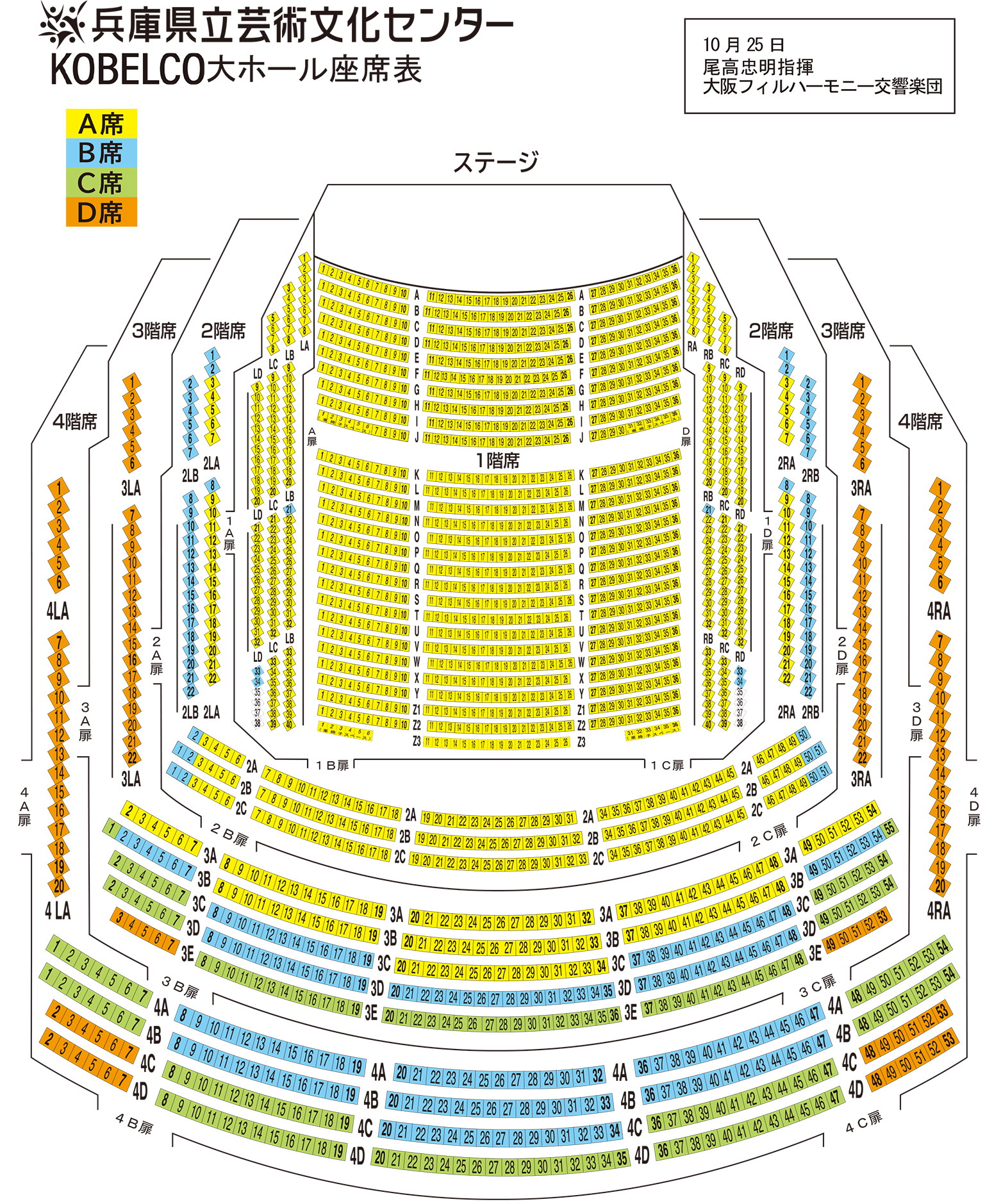 KOBELCO大ホール座席表