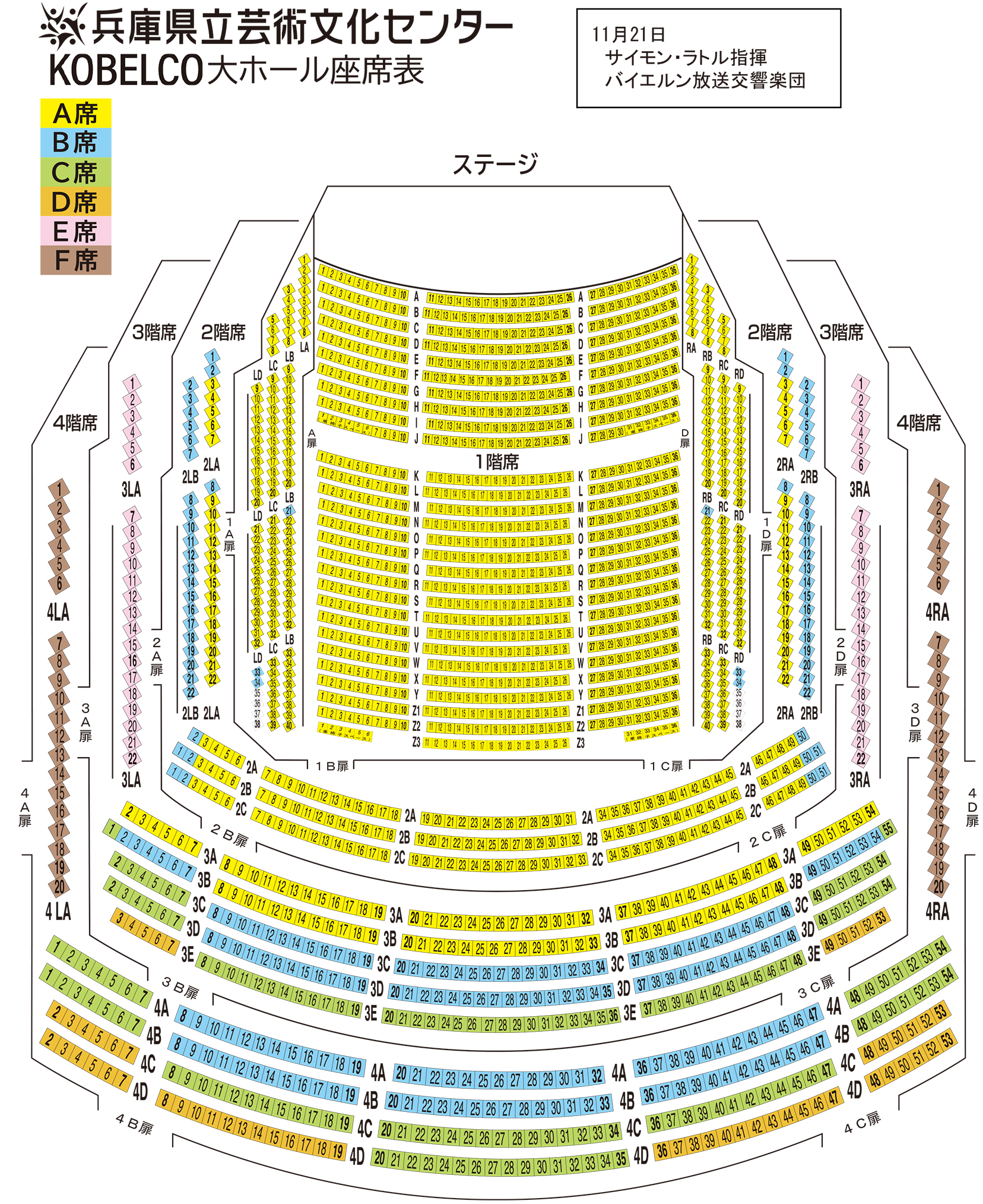 KOBELCO大ホール座席表
