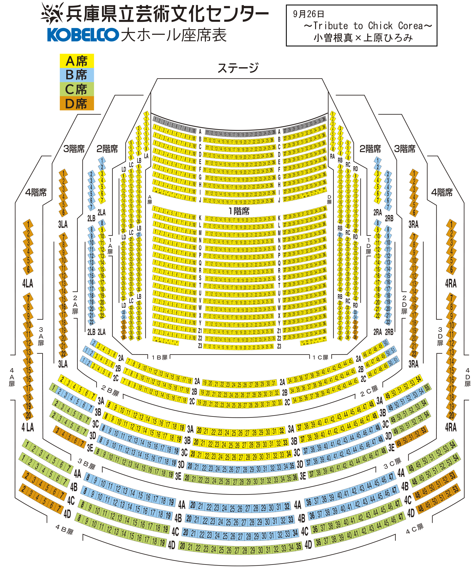 KOBELCO大ホール座席表
