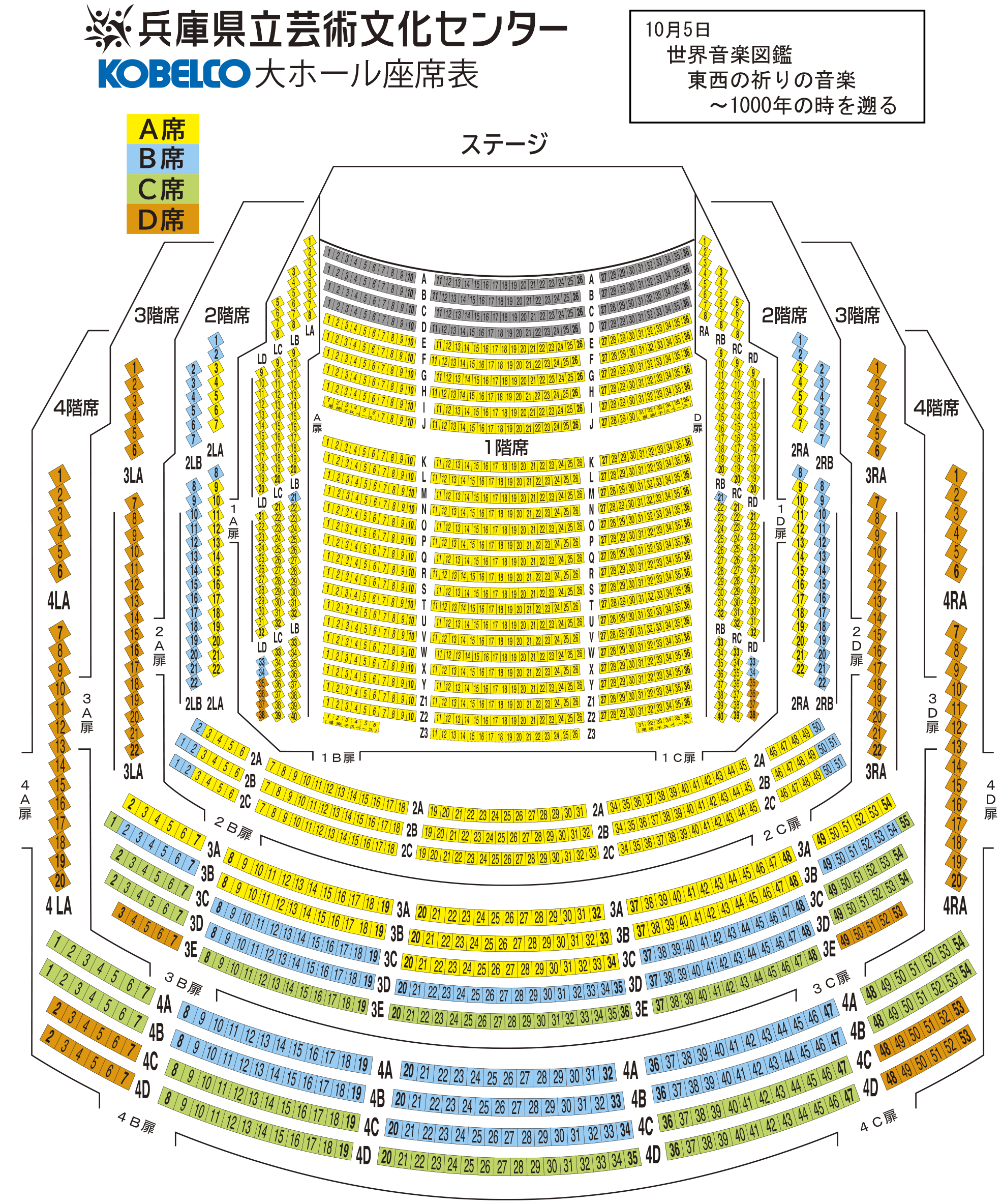 KOBELCO大ホール座席表