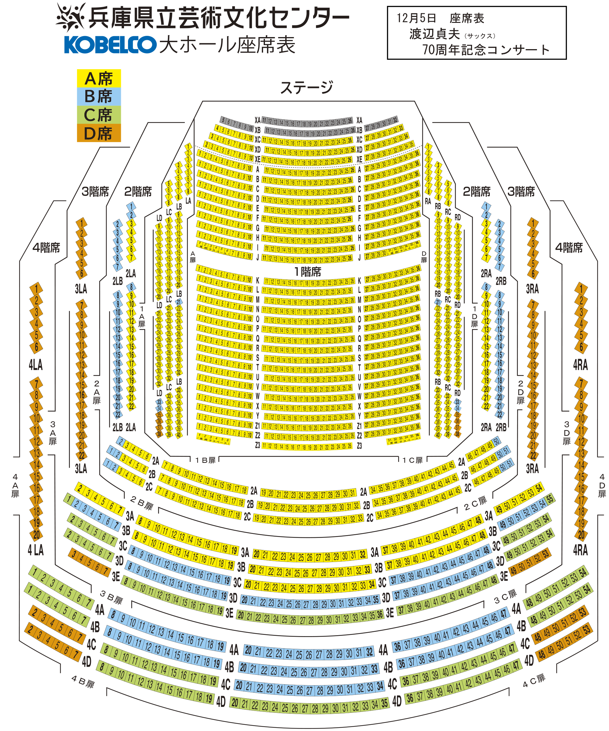 KOBELCO大ホール座席表